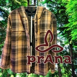 prAna Hooded Plaid Shirt Jacket – Men’s XL